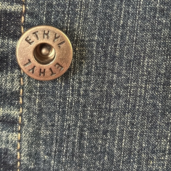 Vintage Y2K Ethyl Denim Longline A-Line Trendy 90s 00s Jacket Coat Size Medium - Picture 5 of 10